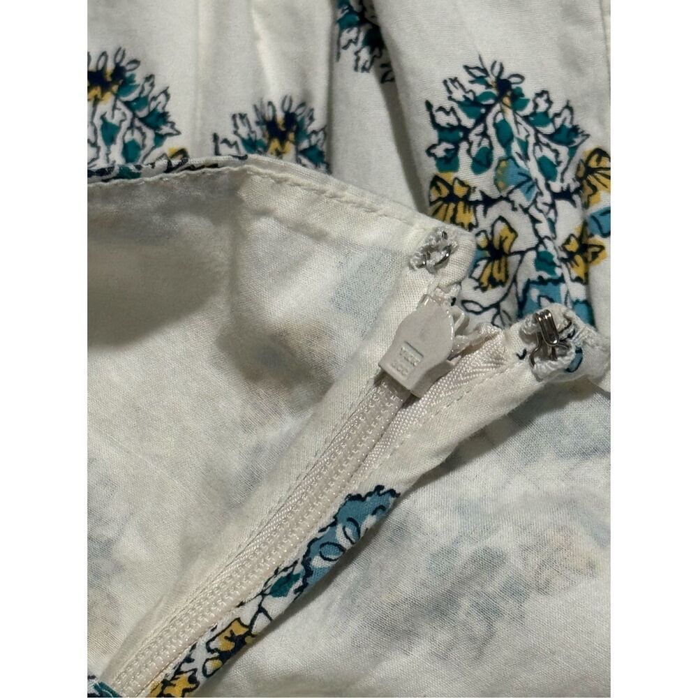 J. Crew Factory Cream Midi Dress with Blue Floral Print - Picture 4 of 14